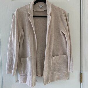 J. Crew Factory Perfect Open Front Cream Cardigan Blazer, size S, 100% cotton